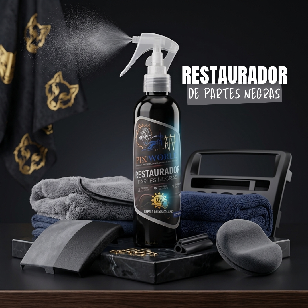 Restaurador de Partes Negras Pix World – Renovador y Protector UV