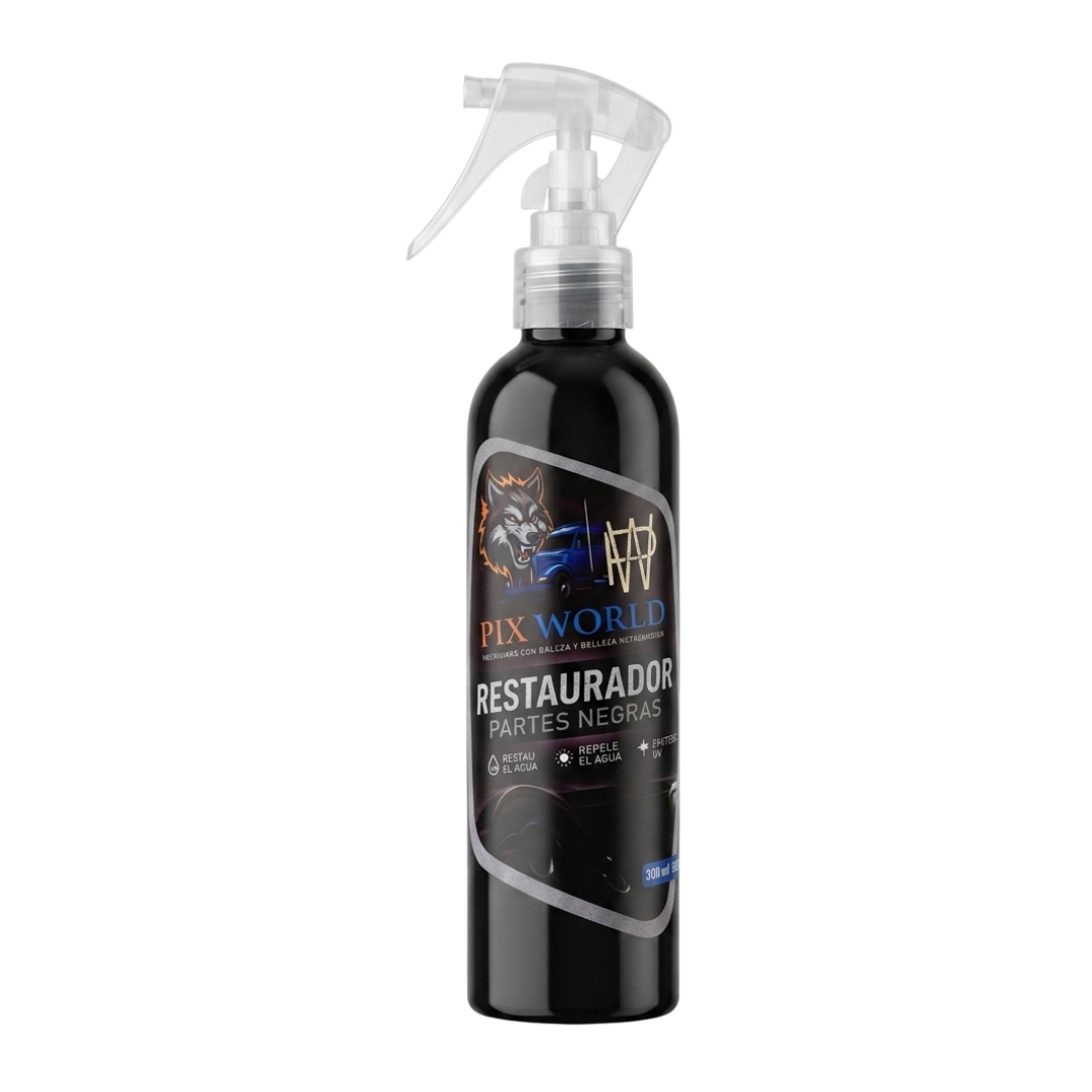 Restaurador de Partes Negras Pix World 250 ml – Renovador y Protector UV